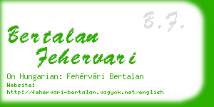 bertalan fehervari business card