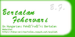 bertalan fehervari business card